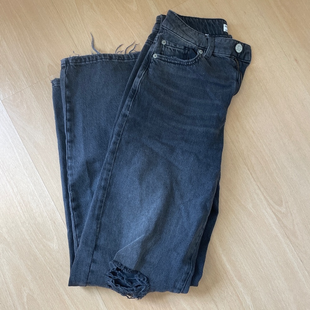 Wide leg black jeans